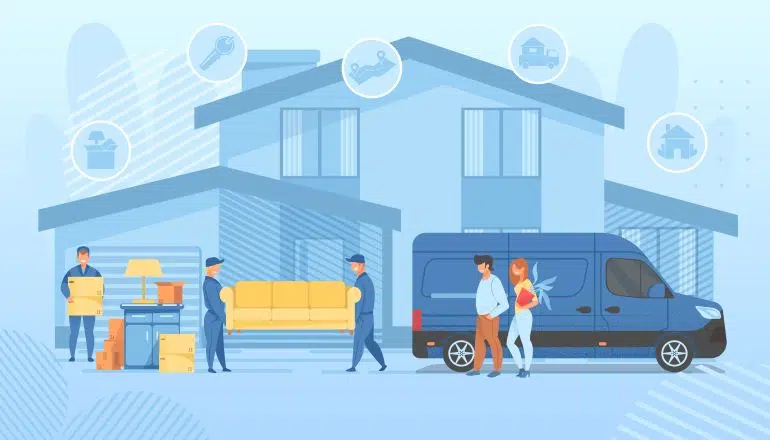 Illustration of residential moving services
