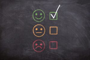 One of the main focuses of reputation management SEO tactics is that positive review smiley face and checkmark.