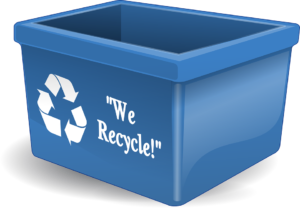 Recyclable blue plastic bin - one of the way for movers to contribute to the environment.