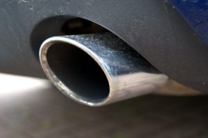 Car exhaust - one of the ways to reduce air emission is through the use of biodiesel fuel.