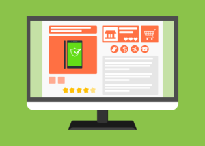 E-commerce on a laptop
