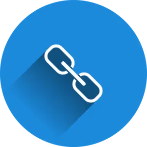Blue linking icon