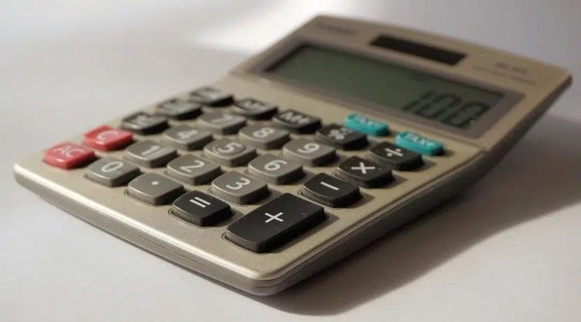 Calculator on a table