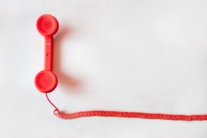 a phone handset on a white background