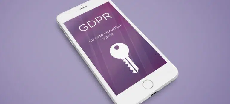 Phone with GDPR screen