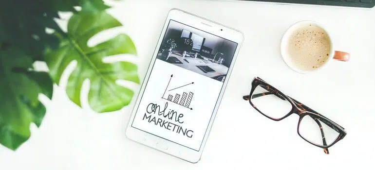 Tablet showing one of the aspects of marketing that can boost revenue - online marketing.