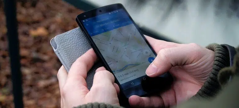 Person using Google Maps on mobile.