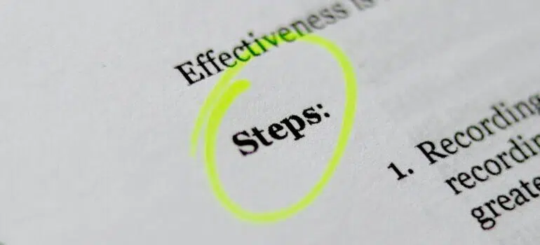 The word "Steps:" printed on a paper.