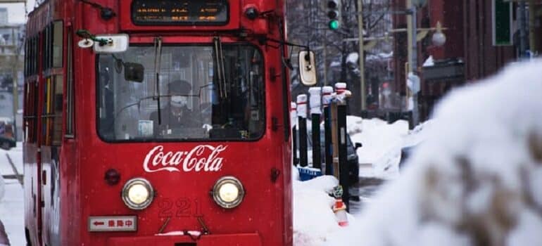 Coca cola branded buss
