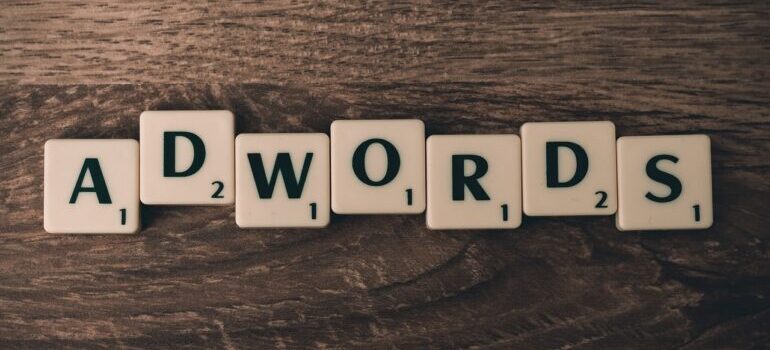 Blocks spelling out the word ''adwords'', which is a Google's tool that can allow you to use PPC advertising to help grow your startup