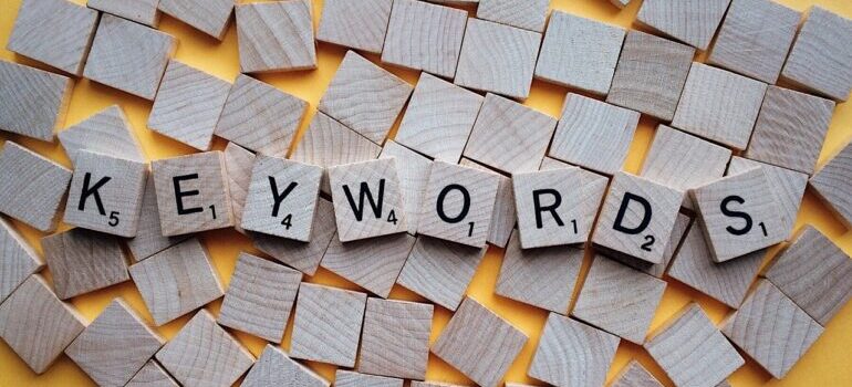 Blocks spelling out the word ''keyword''