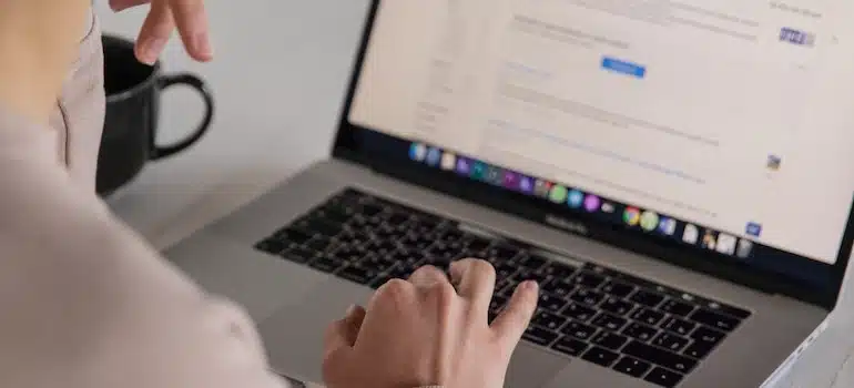 A woman using laptop
