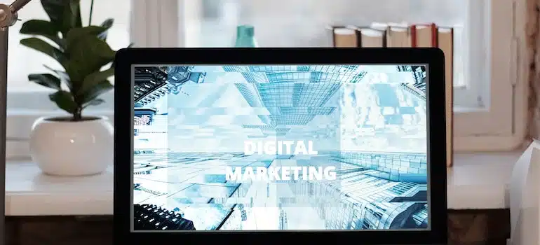 Digital marketing on a laptop screen