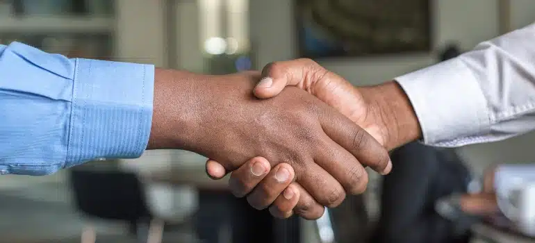 Handshake between two men