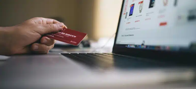 Laptop and a credit card
